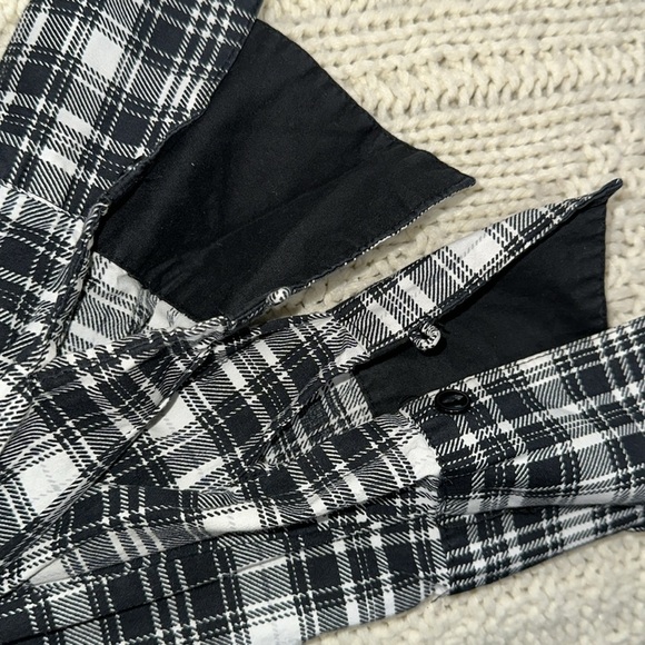 Cato Black and White Checkered Button Down Shirt size XLarge cotton fabric - Picture 2 of 6